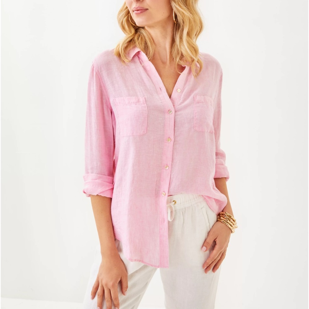 Lilly Pulitzer Women's Pink Button-Up Shirt